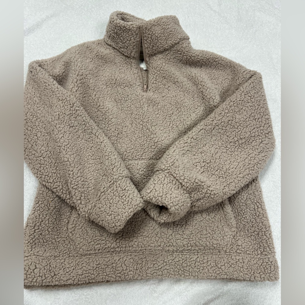 american eagle quarter zip sherpa size extra small